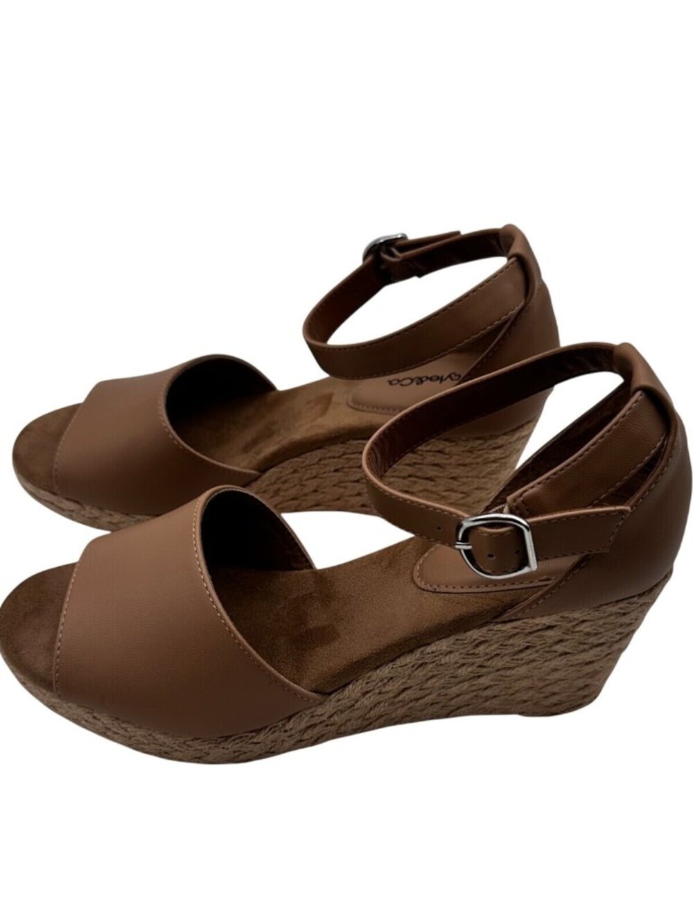 Style & Co Size  9M Womens Tan Wedge Sandals With Adjustable Strap